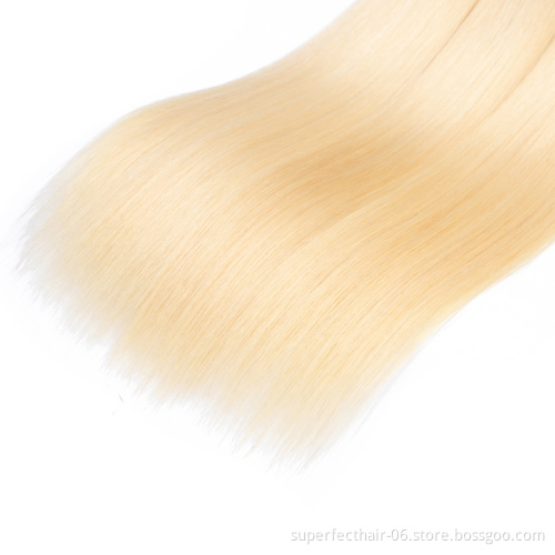 Wholesale Vendor Shedding Free Blonde Hair Extension 613 Virgin Hair Bundles With Closure